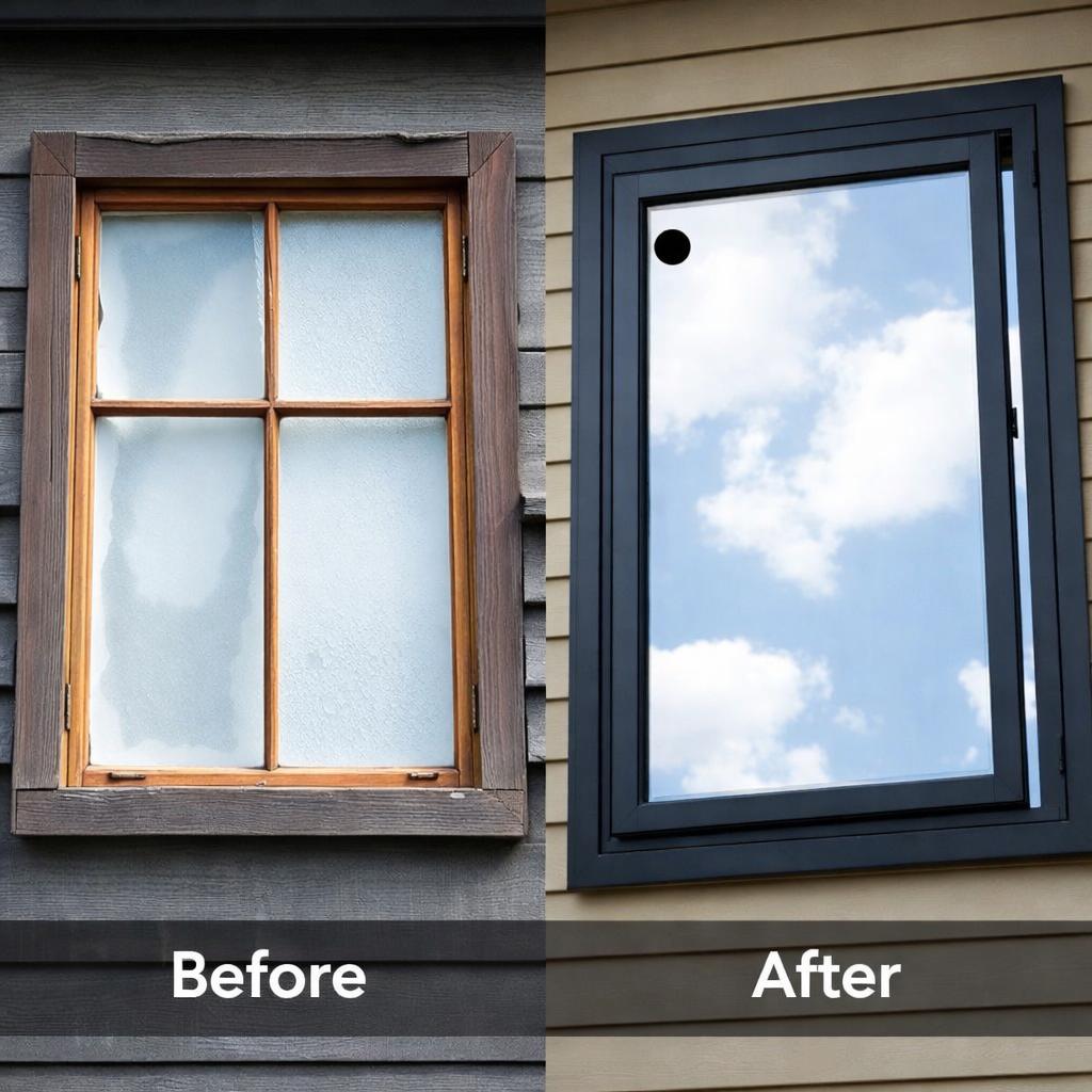 Before and after window upgrade